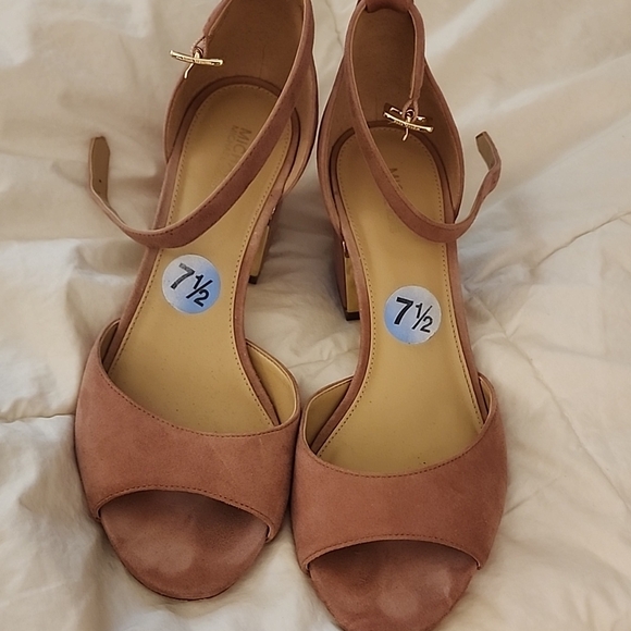Michael kors Lana suade pink block heels size 7.5 - Picture 1 of 7